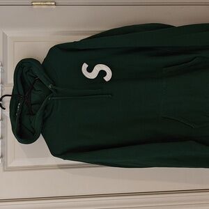 Used Supreme Hoodie, green with stitched on quilted S sz Large